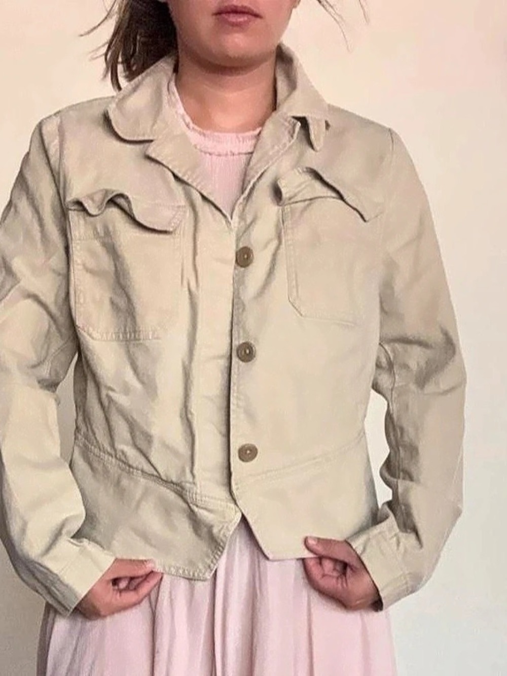 CAbi Utility Jacket in Beige Like New